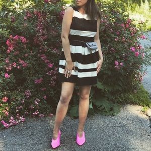 Black and white formal dress